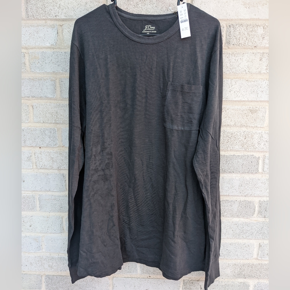 NWT J. Crew men's long sleeve garment dyed T-shirt Tall XL